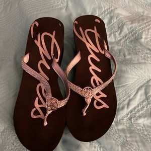 Guess black with silver high platforms